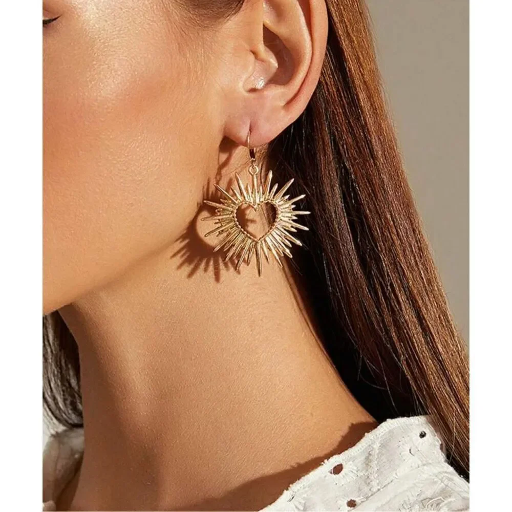Sunburst Heart Earrings